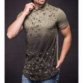 Стилна мъжка тениска с класическа яка и копчета в два цвята