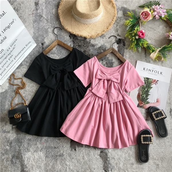 Alkalmi gyerekruha lányoknak fekete és rózsaszín színben