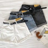 Дамски къси дънки с висока талия  в три цвята