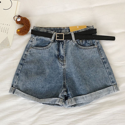 Дамски къси дънки с висока талия  в три цвята