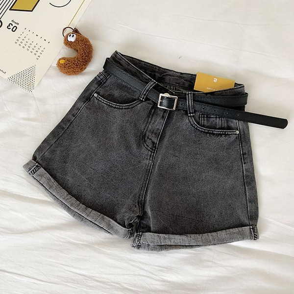 Дамски къси дънки с висока талия  в три цвята 