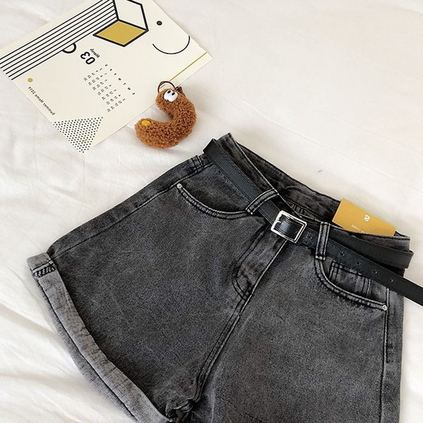 Дамски къси дънки с висока талия  в три цвята 