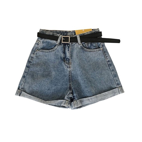 Дамски къси дънки с висока талия  в три цвята 