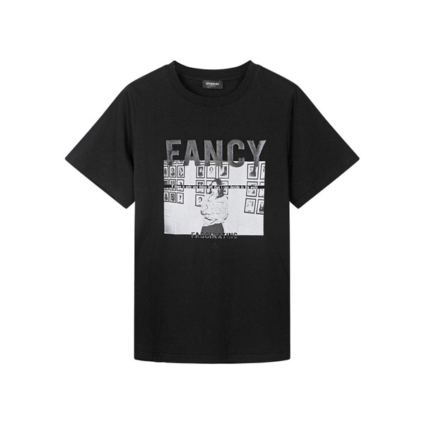 Γυναικείο μπλουζάκι με εκτύπωση σε ροζ και μαύρο χρώμα