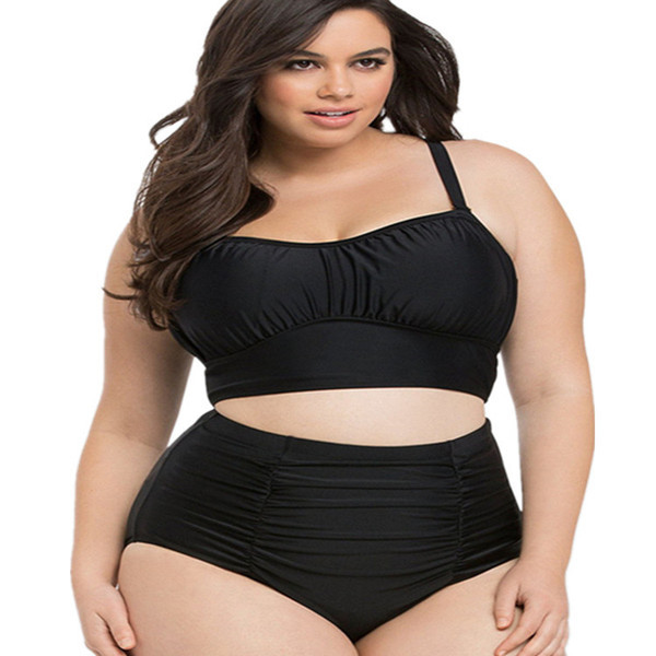 Costum de baie din două piese de culoare neagră până la 3XL