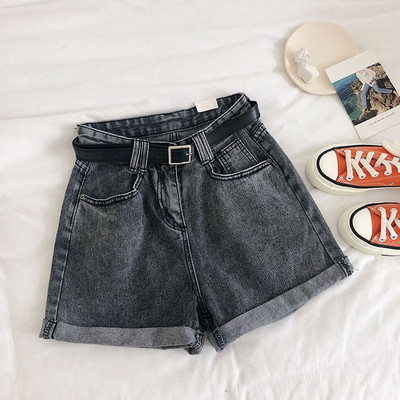 Дамски ежедневни  къси дънки в син и черен цвят 