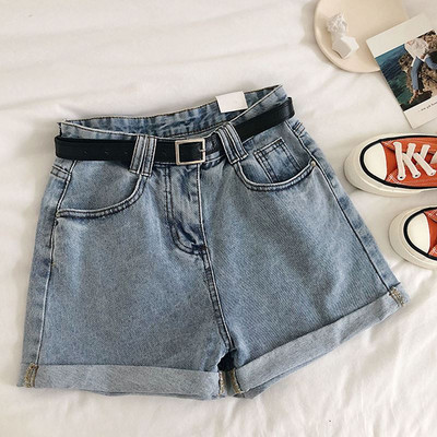 Дамски ежедневни  къси дънки в син и черен цвят 