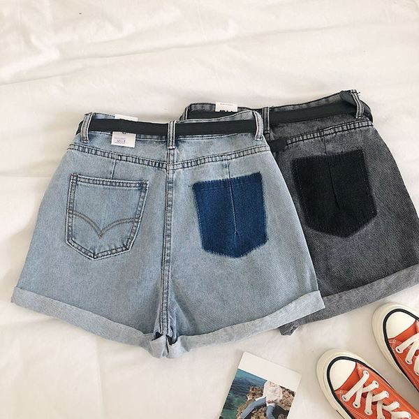 Дамски ежедневни  къси дънки в син и черен цвят 