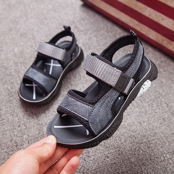 Sandale pentru copii maro si gri - pentru baieti