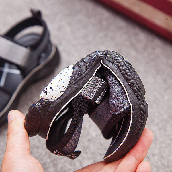 Sandale pentru copii maro si gri - pentru baieti