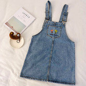 Rochie moderna de dama din denim cu broderie