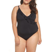 Costum de baie complet în negru și roz și mărime până la 4XL