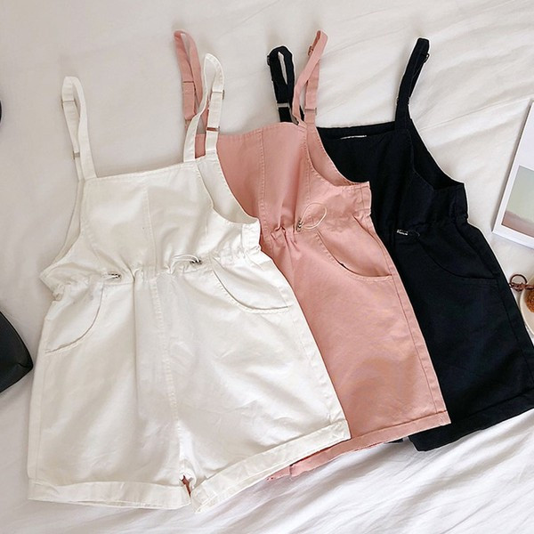 Salopeta casual de dama in alb, roz si negru