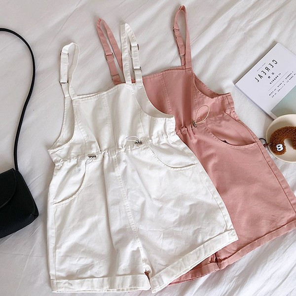 Salopeta casual de dama in alb, roz si negru