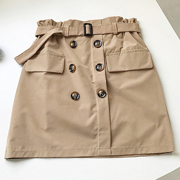 Fusta casual dama cu centura si nasturi in mai multe culori