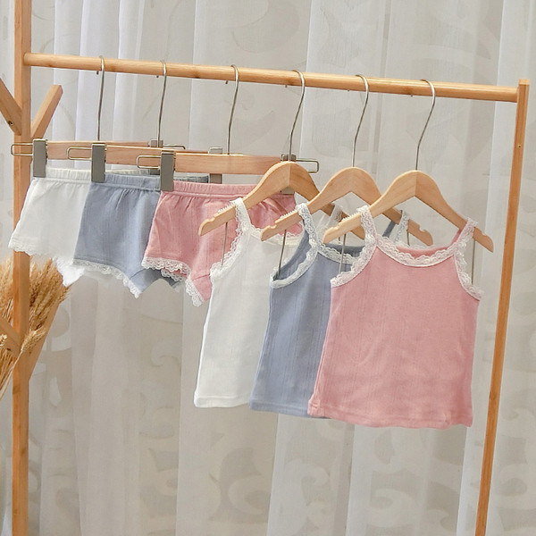 Pijamale pentru copii în două părți în trei culori - pentru fete