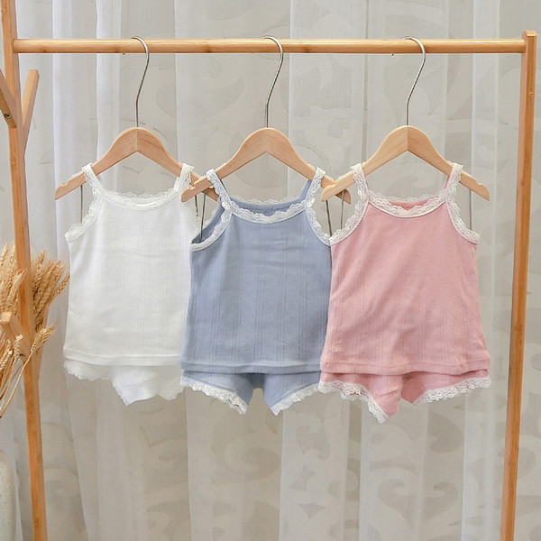 Pijamale pentru copii în două părți în trei culori - pentru fete