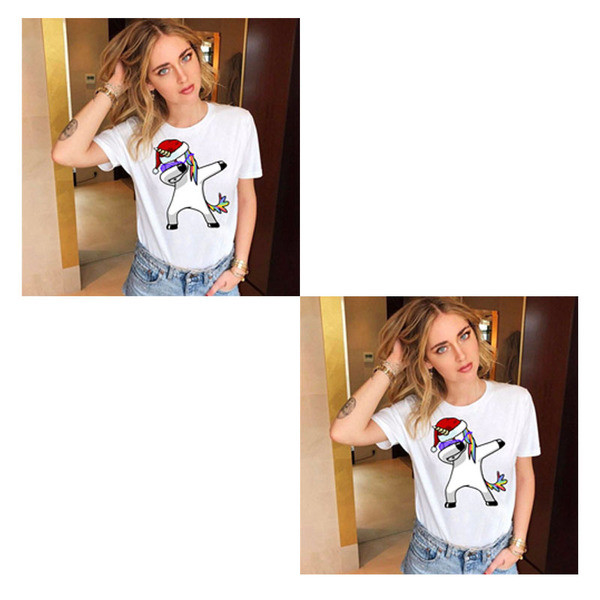 Tricou de dama modern alb cu aplicatie si decolteu O