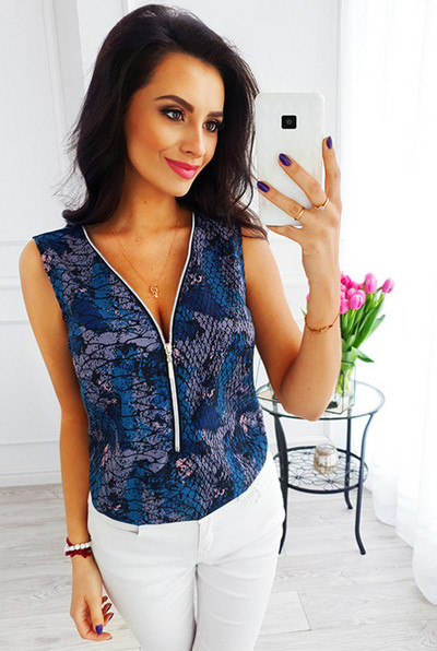 Maiou elegant de damă cu fermoar în mai multe culori