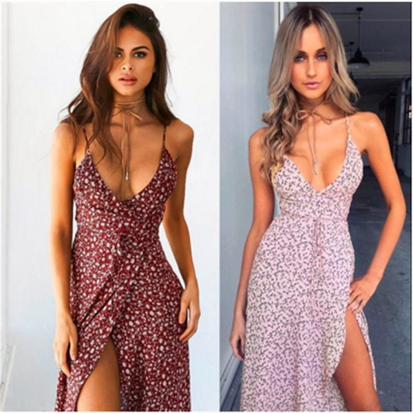 Rochie de vara de dama cu decolteu in V si crapatura in mai multe culori