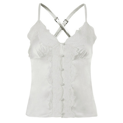 Maieu elegant pentru femei, cu bretele subțiri și dantelă