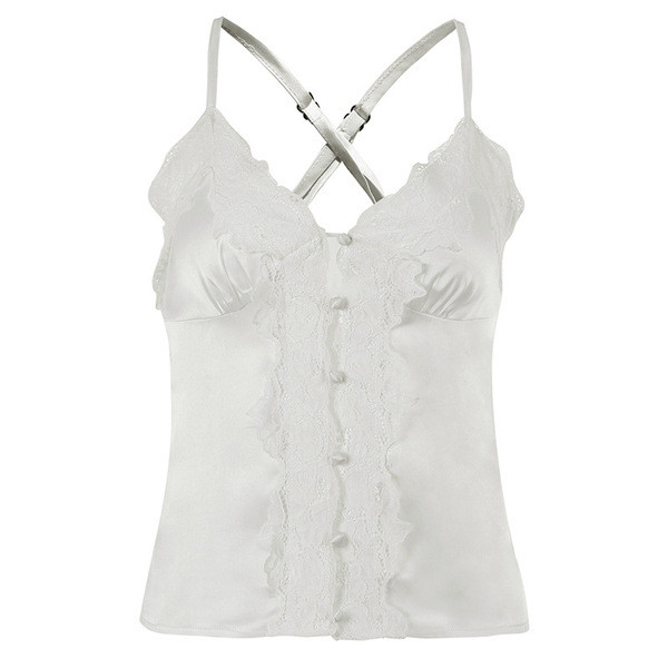 Maieu elegant pentru femei, cu bretele subțiri și dantelă