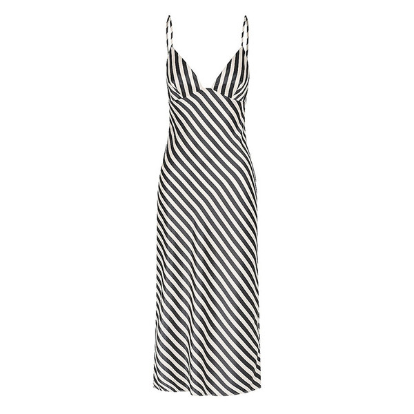 Rochie de dama in dungi cu bretele subtiri