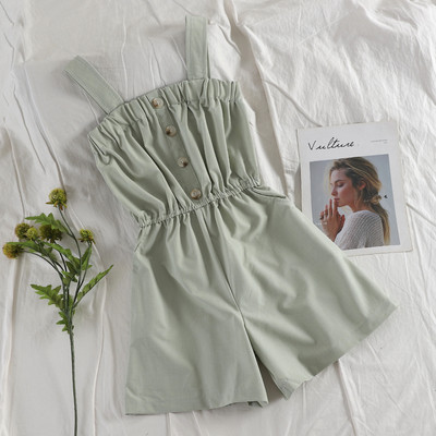 Lezser női rövid jumpsuit széles pántokkal, több színben