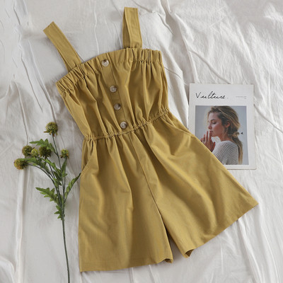 Lezser női rövid jumpsuit széles pántokkal, több színben