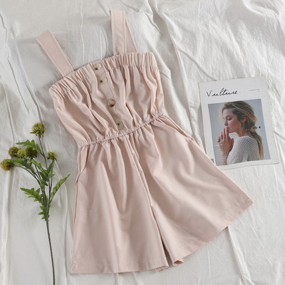 Lezser női rövid jumpsuit széles pántokkal, több színben