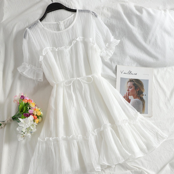 Rochie casual de dama cu maneci scurte si cravata in mai multe culori