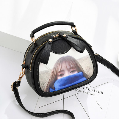 Geanta de dama moderna in negru cu aplicatie