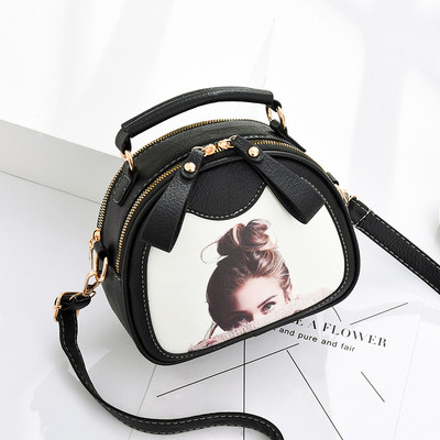 Geanta de dama moderna in negru cu aplicatie