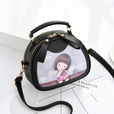 Geanta de dama moderna in negru cu aplicatie