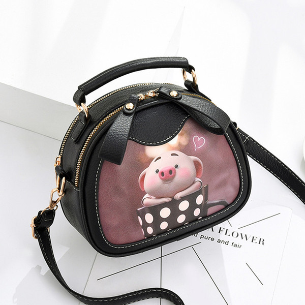 Geanta de dama moderna in negru cu aplicatie