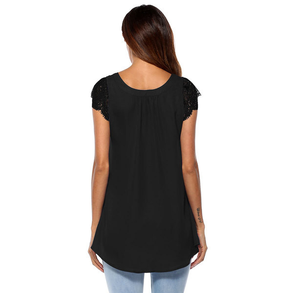 Maiou elegant de damă model asimetric în alb și negru