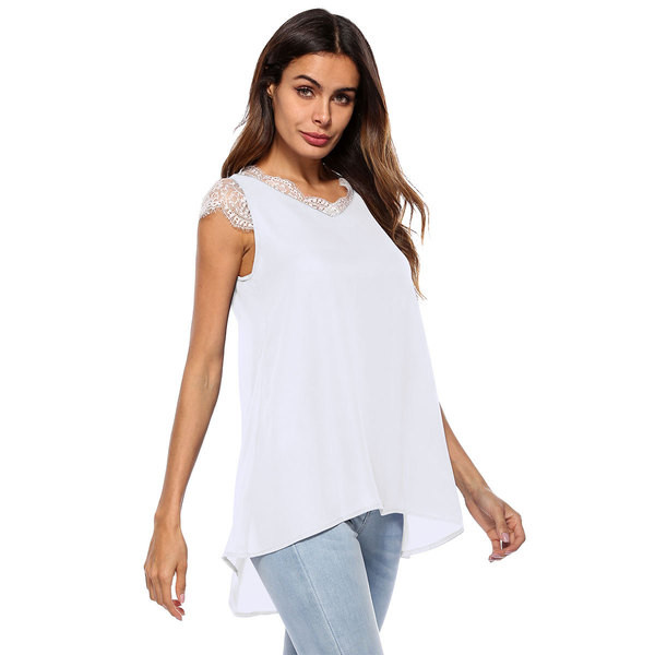 Maiou elegant de damă model asimetric în alb și negru