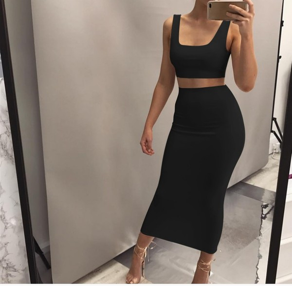 Set elegant pentru femei din două părți în negru, roșu și alb