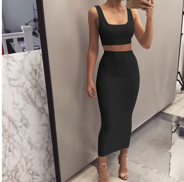 Set elegant pentru femei din două părți în negru, roșu și alb