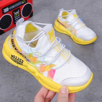 Adidași pentru copii în două culori cu inscripții - pentru fete