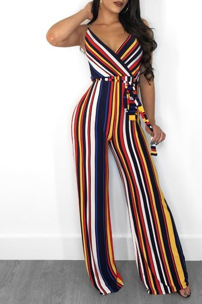 Salopetă elegantă de damă, cu decolteu în V și bretele subțiri