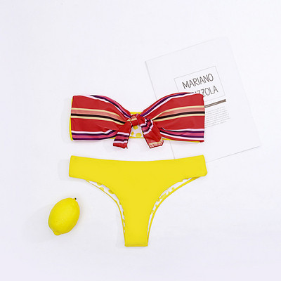 Costum de baie de damă pe două fețe în două părți