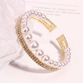 Női karkötő két színben gyöngyökkel és kövekkel