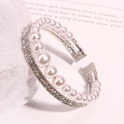 Női karkötő két színben gyöngyökkel és kövekkel