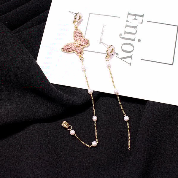 Cercei eleganti de dama cu perle si pietre decorative