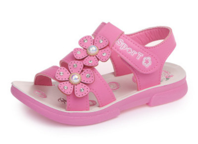 Sandale casual pentru copii pentru fete in alb si roz