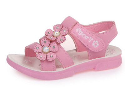 Sandale casual pentru copii pentru fete in alb si roz