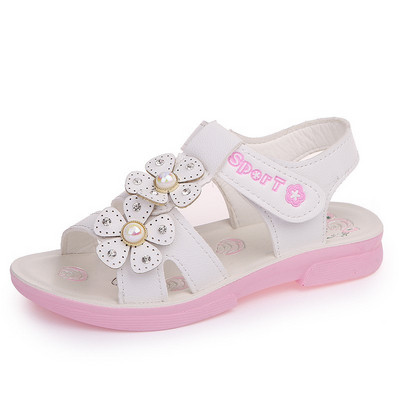 Sandale casual pentru copii pentru fete in alb si roz