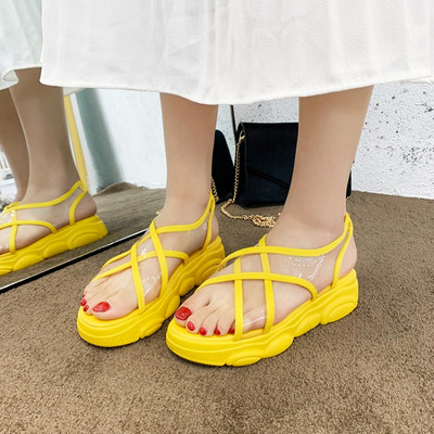 Ежедневни дамски сандали със силиконови каишки в няколко цвята