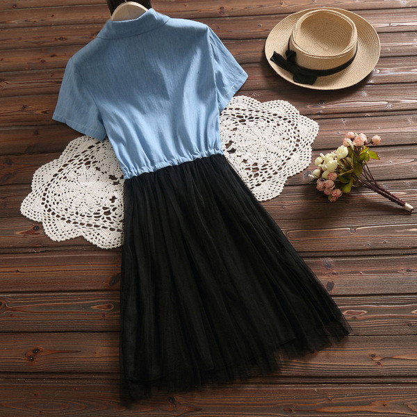 Rochie de dama eleganta cu broderie si tul